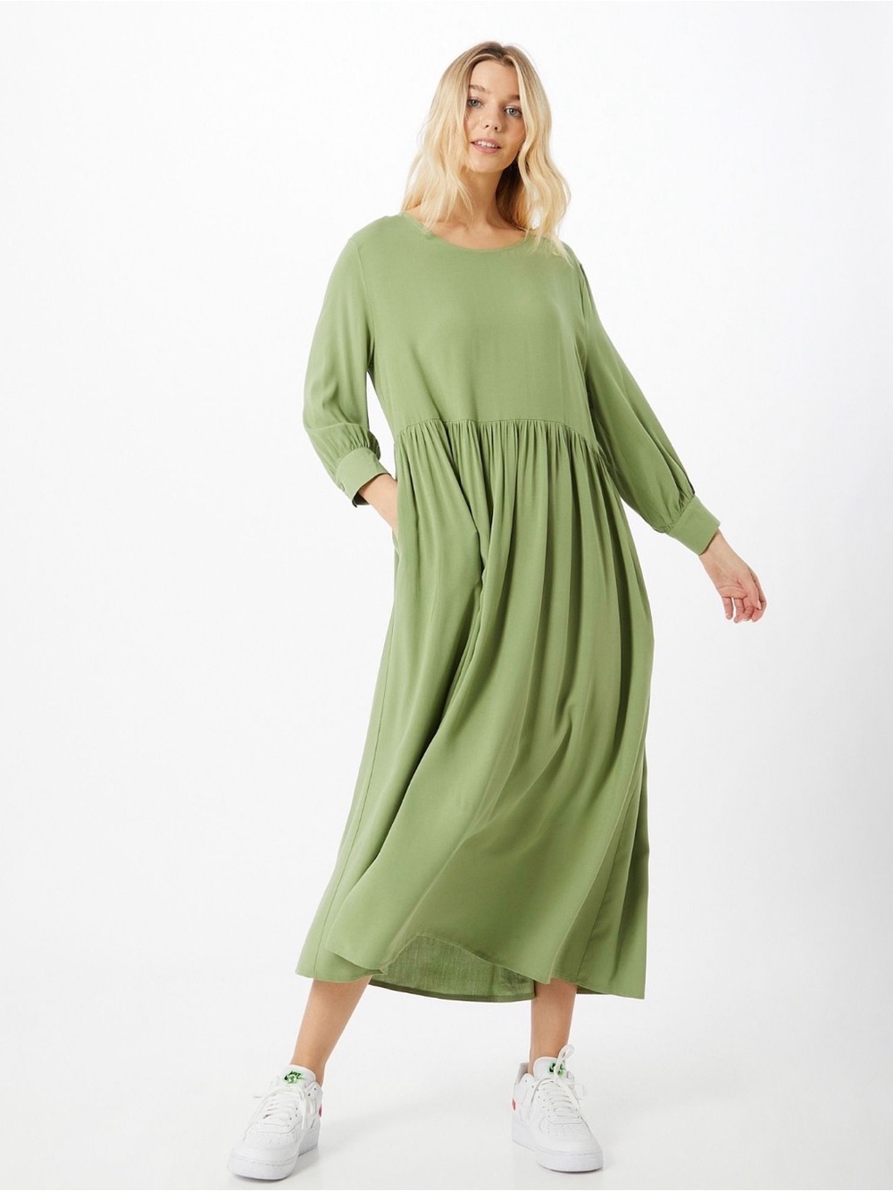 Karo Kauer Sage Green Long Midi Dress XL Minimalist European Brand NWT